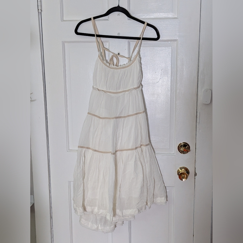Free People Free-Est Isla Midi Dress Ivory Open Back Adjustable NWT L - Picture 3 of 7